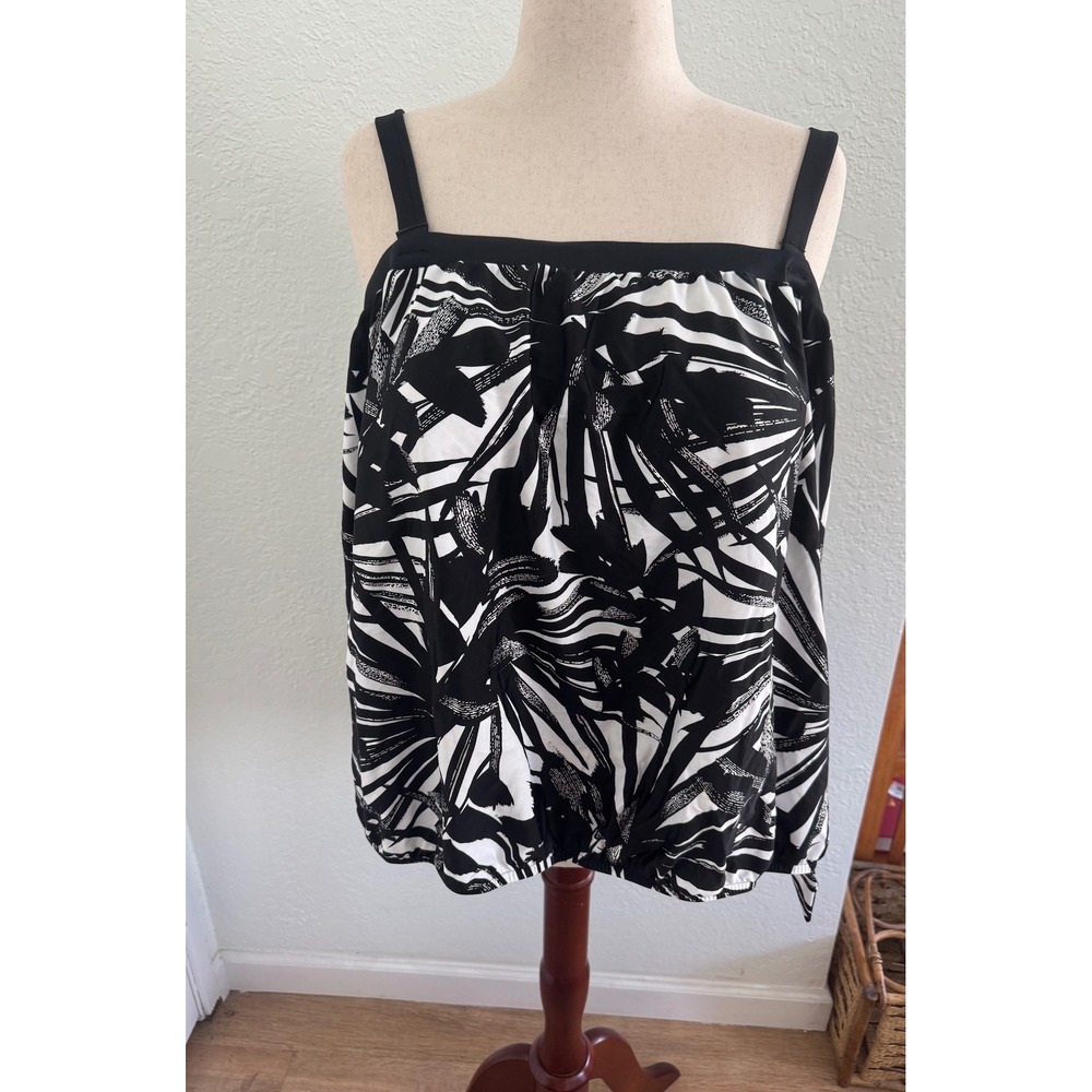 Maxine of Hollywood Bandeau Tankini Swim Top Women's Size 24 Tropical NWT